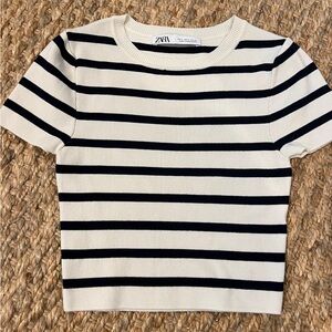 Zara Fitted Striped Top Size S